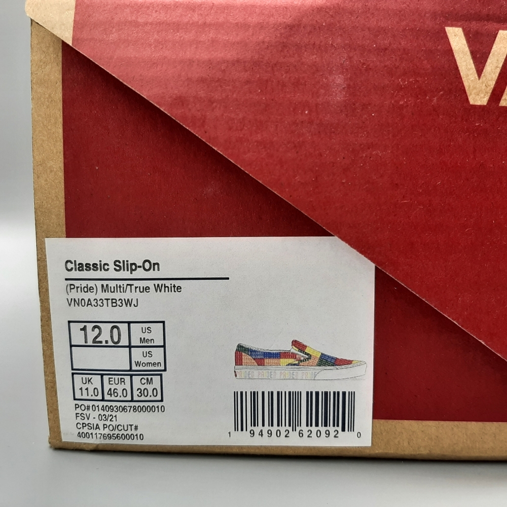 New Vans Classic Slip-On Gay Pride LGBTQ LGBT Rainbow Color Men's Shoes Slip Ons - Picture 13 of 13